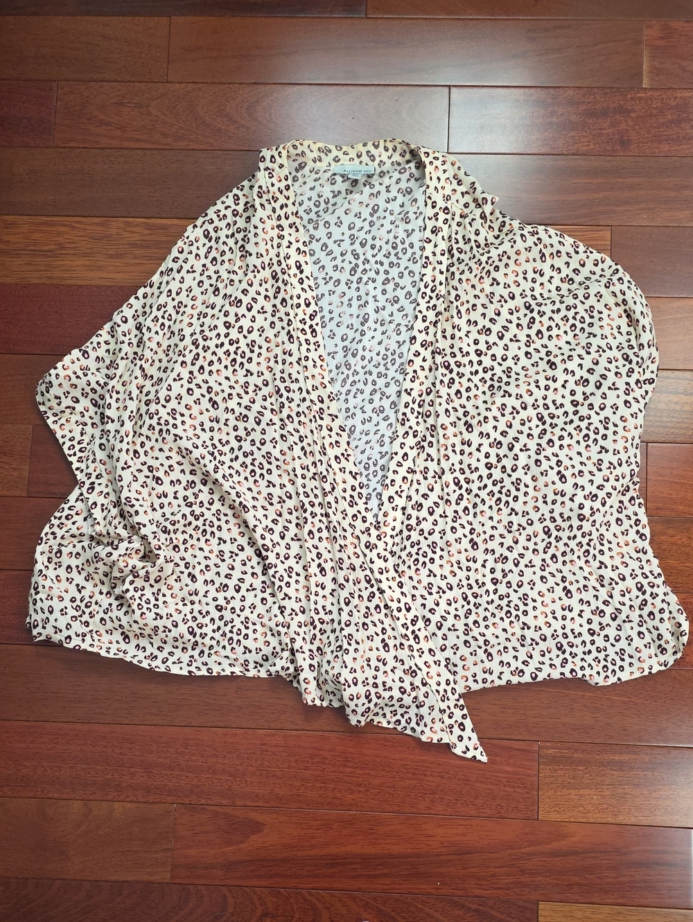Allison Joy Cream Leopard Wrap Blouse